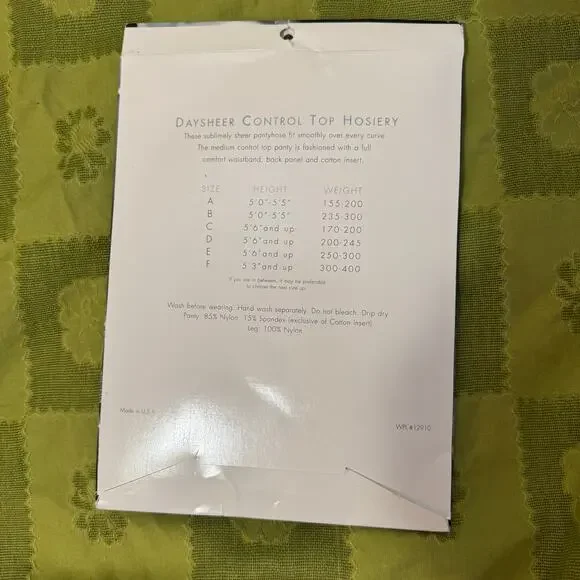 Lane Bryant Daysheer Control Top Pantyhose Black Size C Reinforced Toe NWT NOS - Picture 5 of 5